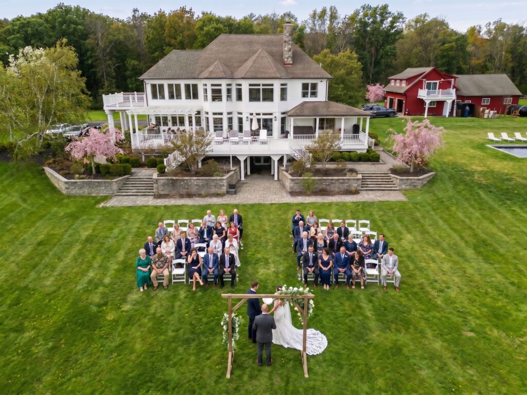 Micro wedding venue near NYC — intimate outdoor ceremony on the lawn at The Westtown Reset, Hudson Valley NY